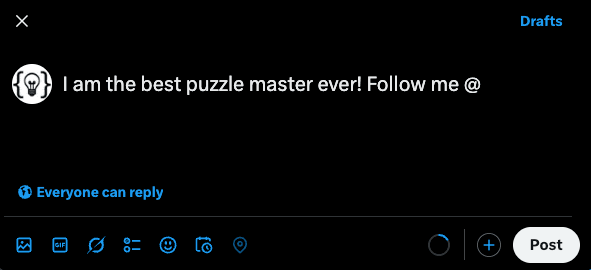 Fame Puzzle Twitter integration - posting victory tweet